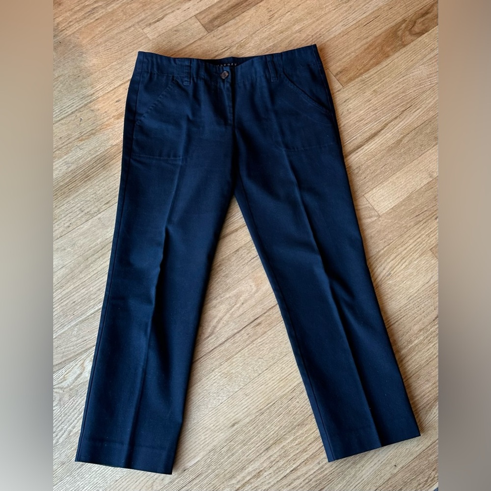 Theory REDLEY Cropped black Cotton Trouser Pant with Stretch (6)